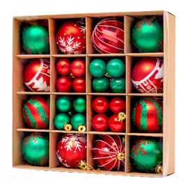 44pcs/Set Christmas Balls Ornaments Christmas Tree Garland Ornaments Baubles Hanging Shatterproof Xmas Hanging Balls with Rope for 2022 Christmas Party Tree Decor