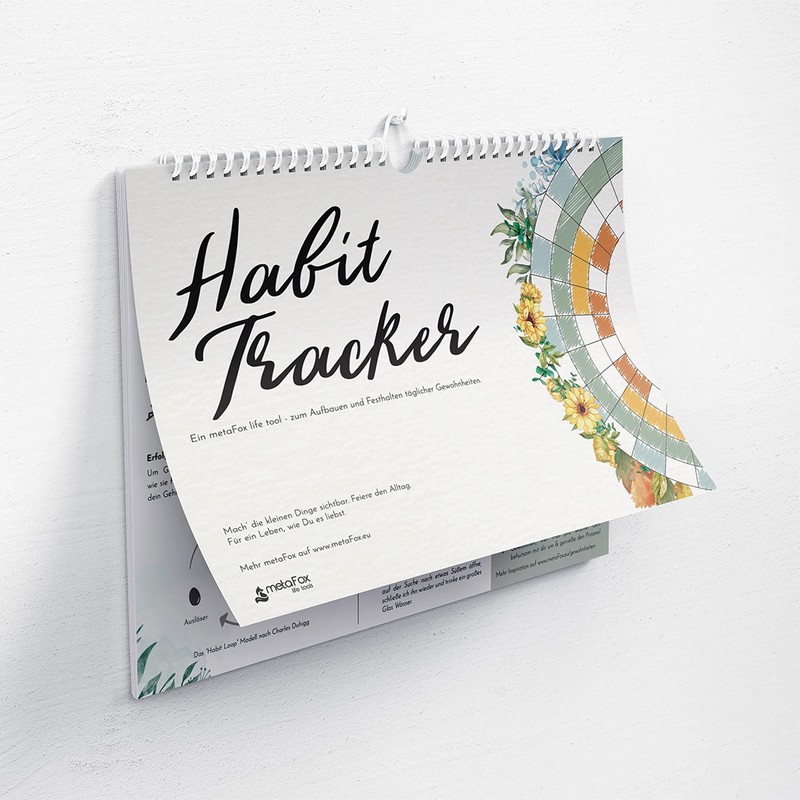 metaFox Habit Tracker Calendar | Undated 12-Month Habit Tracker Journal