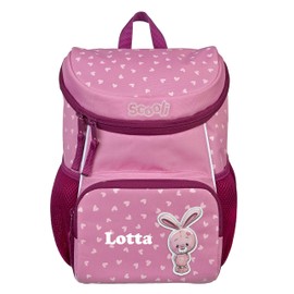 Mini-Me Nursery Backpack 3-6 Years with Name Printed Animal Motif for Boys and Girls Small Backpack with Chest Strap Padded, Bella Bunny