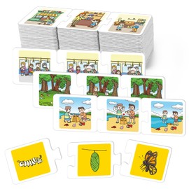 Broytain Sequencing Puzzle Cards,Sequence Game for Kids,Toddler Puzzle,Speech Therapy Toy,Autism Learning Materials,Storytelling,Social Skill,Sentence Building,Learning Activities for 3 4 5 6 Year Old