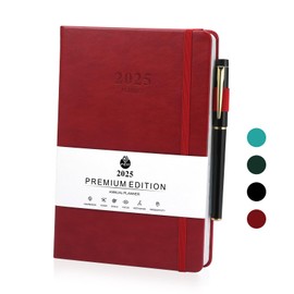 JIANTA Academic Diary 2025, A5 Daily Planner from January 2025 - December 2025, 1 Day 1 Page Daily Planner with Gel Pen, Productivity Organiser Planner Diary 2025