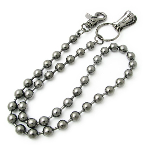 uxorettotye-n Black Rhodium Plated Ball Chain 10 mm in Diameter
