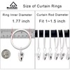 20 Pack White Curtain Rings with Clips, Curtain Hooks Hangers