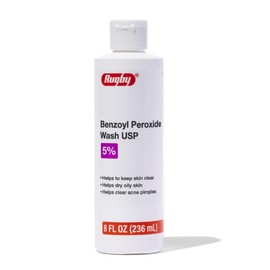 Rugby Benzoyl Peroxide Wash USP 5% - Helps to Clear Acne Pimples and Dry Oily Skin - Acne Medication - 8 Fl. Oz.