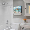 Sea Turtle Bathroom Wall Art Funny Animal Beach Picture Painting