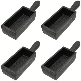 FindingKing 4 100 oz Cast Iron Bar Ingot Molds W/ Handle Melting Gold Silver Copper Scrap