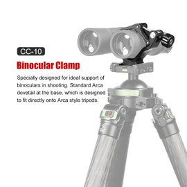 CC-10 Binocular Mount Clamp for Triopd with Arca Swiss Adapter,Compatible 1/4-20 and 3/8-16 Screw
