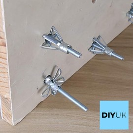 M5 x 51mm (5x16) Plasterboard Cavity Wall Fixings Anchor Heavy Duty (Pack of: 10) Plugs Molly Cavity Metal Screw DIYUK