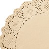 250 Pack Round Paper Placemats for Cakes, Desserts, Light Brown