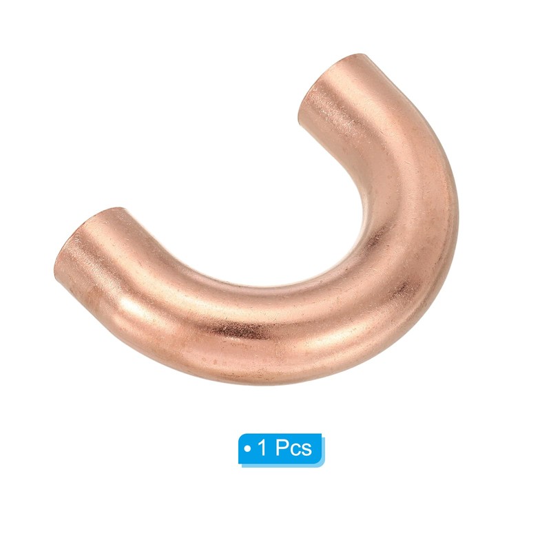 PATIKIL 3/4" OD 49x78mm Elbow Copper Pipe Fitting, 180 Degree