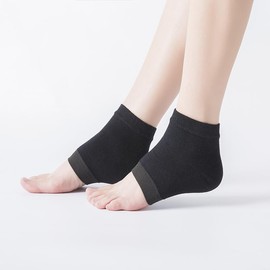 4 Paar Gel Fersensocken, wiederverwendbar SPA-Fußschutz Fersensocken Feuchtigkeitsspendende Fußmaske Socken, Atmungsaktiv Fersensporn Bandage, Bequeme Hornhaut Socken, Fersenschutz Silikon für Verbess