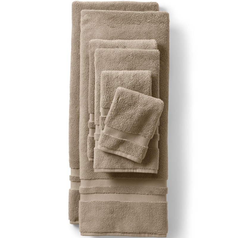 Lands' End Essential Towel Khaki 13" x 13", 2pc