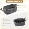 Braided Storage Basket, Washable and Foldable, Basket with Leather Handles,