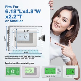 Vazioyar Thermostat Lock Box,Thermostat Lock Box with Combination lock,Thermostat Guard,Thermostat Cover Fits 6.18''X4.8''X2.24'' or Smaller(Rectangular-XL-Combination lock)