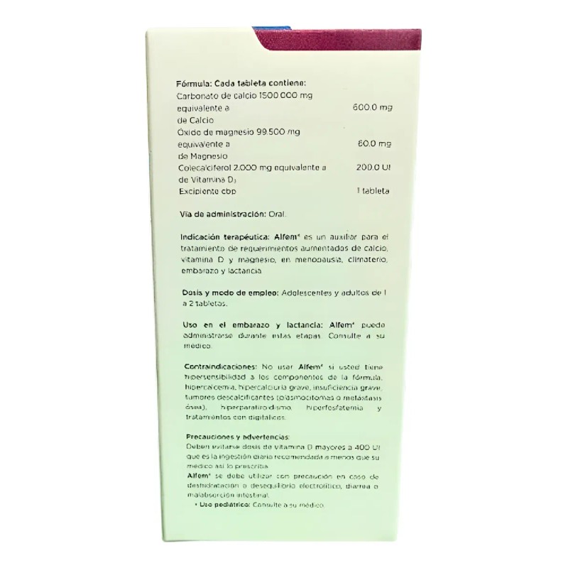 Suplemento Vitaminico Calcio Vitamina D, Alfem Pack 4 Pzas