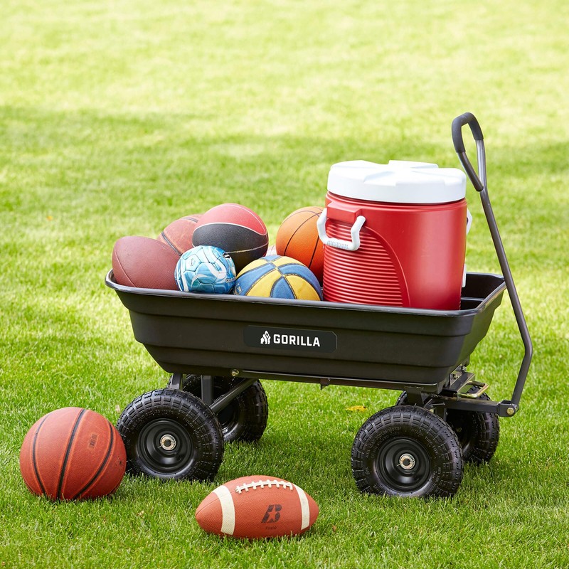 Gorilla Carts Heavy Duty Poly Utility Dump Wagon Garden Cart