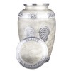 White Angel Wings Funeral Cremation Urn with Mathcing Keepsake Velvet
