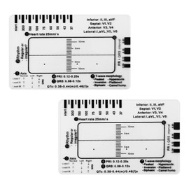 2pcs Electrocardiogram 7 Step Rulers, Portable Transparent Electrocardiogram Calipers Interpretation Ruler Badge Pocket Card Practical Measuring Tool for Students Nurse Clinicians