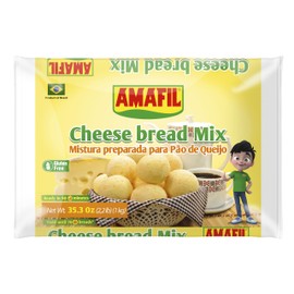 Mistura Preparada para Pão de Queijo Brasileiro Amafil 1kg | Cheese Bread Mix 2,2lb | Product of Brazil | Gluten Free | Pack of 2 x 1kg