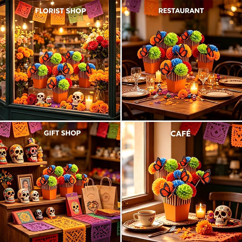 42 Pcs Mexican Table Decorations Fiesta Centerpieces for Day of