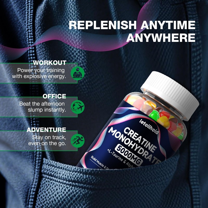 Creatine Monohydrate Gummies 5g for Women & Men - Creatine