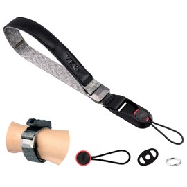 VKO Camera Wrist Strap Adjustable Quick Release Lanyard Tether Wristband for Man Woman Photographers SLR DSLR Digital Mirrorless Cameras(Black-Grey)