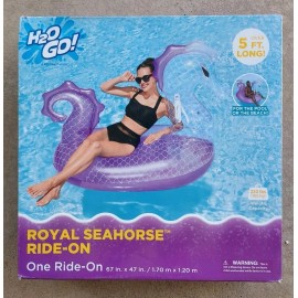 Bestway 5 + Ft New H2O GO ! Royal Seahorse Ride-On Inflatable Floatie Toy