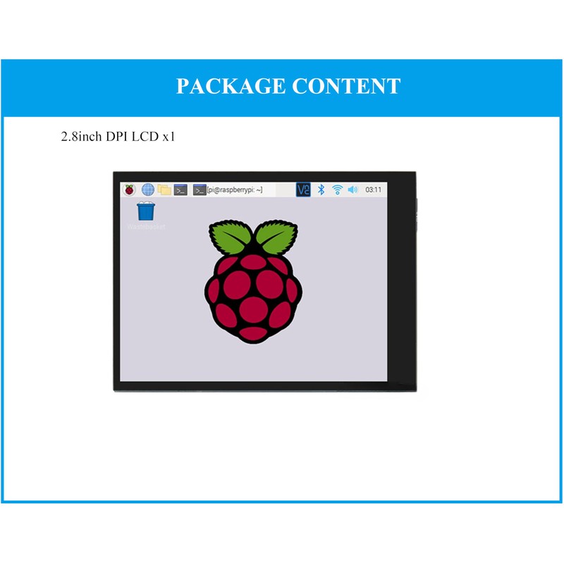 2.8inch DPI LCD Screen Compatible with RPi 5/4B/3B+/3B/3A+/Pi Zero/Zero W/WH/Zero