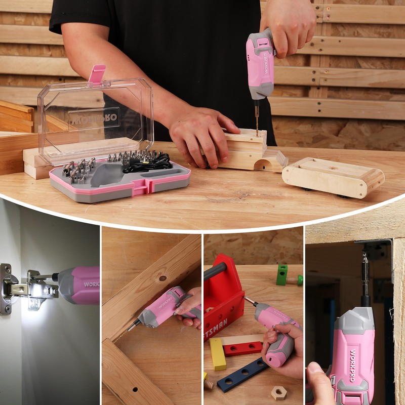 WORKPRO Powerful 3.6V Cordless Electric Eccentric Screwdriver Set with 240