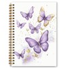 Foritho Purple and Gold Butterfly Notebook, Preppy Butterfly Journal for