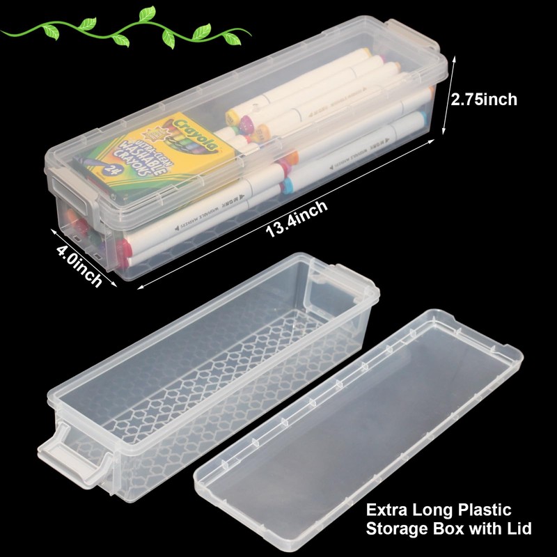 Chistepper 4 Packs Extra Long Pencil Box Large Capacity Pencil