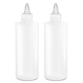 BRIGHTFROM Condiment Squeeze Bottles, 8 OZ Empty Squirt Bottle with Clear Twist Top Cap, Leak Proof - Great for Ketchup, Mustard, Syrup, Sauces, Dressing, Oil, Arts & Crafts, BPA FREE Plastic - 2 PACK