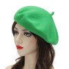 ZLYC Women's Classic French Artist Beret Beret, Bright Green