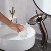 RODDEX Waterfall Bathroom Faucet Glass Single Handle Solid Brass Basin