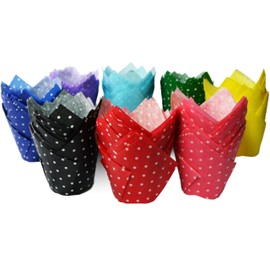 Polka Dot Colored Set Tulip Baking Cups Cupcake Liners Muffin Liners Greaseproof Paper 200