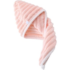 1 Toalla para Cabello De Microfibra, Toalla para Cabello, Turbante con Botón, Toallas Súper