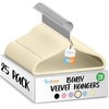 TechZoo 25 Premium Baby Velvet Hangers - 11.8 Inches Non-Slip