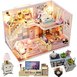 Flever Wooden DIY House Kit, Miniature with Furniture, Creative Craft Gift for Lovers and Friends (Blossom Stories)