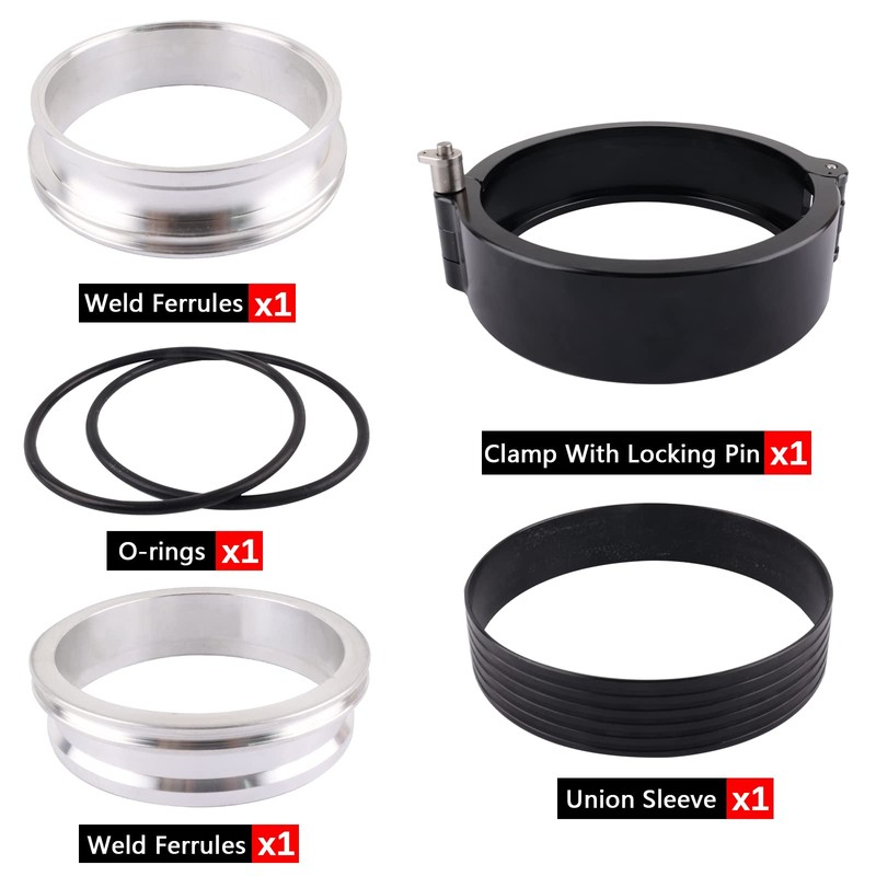 BAGARAATAN Aluminum Quick Release V-Band Clamp,2.5"/62m Intake Intercooler Pipe Clamp,Intake