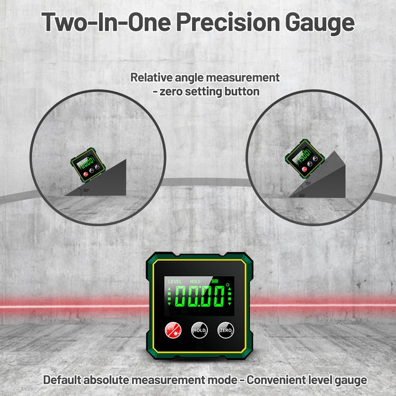 Digital Angle Finder - 4 Side Strong Magnetic Digital Angle