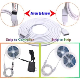 4 x 4 Pin Splitter 1 to 2 Port Female Connector Cable for LED RGB Color Changing Strip