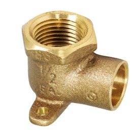 Everflow Supplies CFDL0012-NL 1/2" Nominal Diameter Cast Brass 90 Degree Elbow with Sweat Socket and Female Threaded Connect