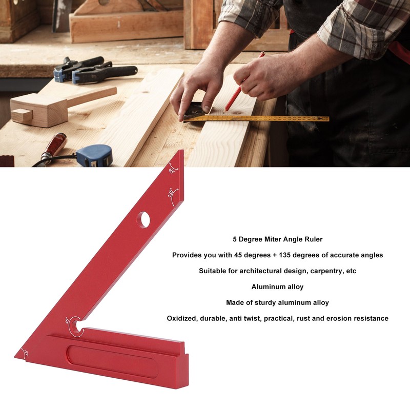 45 Degree Miter Ruler Professional High Accuracy 45 Degree Angle