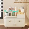 Makeup Organizer with Drawers and 360° Rotating Brush Holder,make up