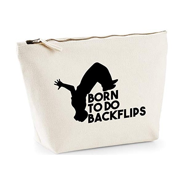 Hippowarehouse Born to do backflips printed make up cosmetic wash