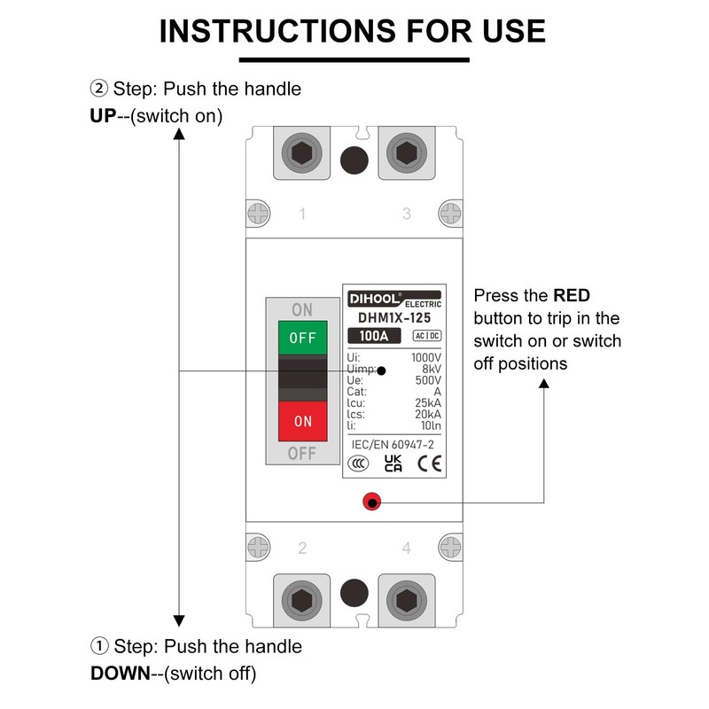 DIHOOL DC Main 100 Amp Circuit Breaker, Battery Disconnect Switch