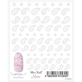 Sha-Nail More Paisley (White) Art Material Nail Sticker