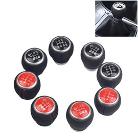 Yoegerery 6 Speed Manual Leather Gear Stick Shift knob for Su=bar=u Impreza WRX STI 2009 2010 2011 2012 2013 2014 2015 2016 2017 2018 (Red-Down-R6)