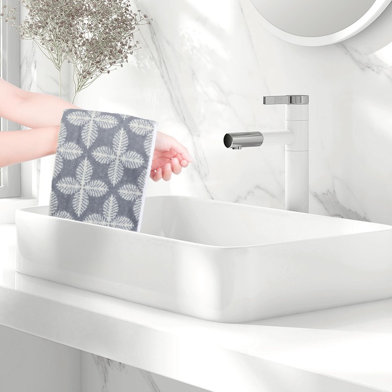 HMETOL Cotton Comfort Washcloths, Highly Absorbent and Lightweight Face Towels