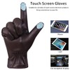 Harssidanzar GM040EU Men's Leather Gloves Fleece Lining Touchscreen, brown